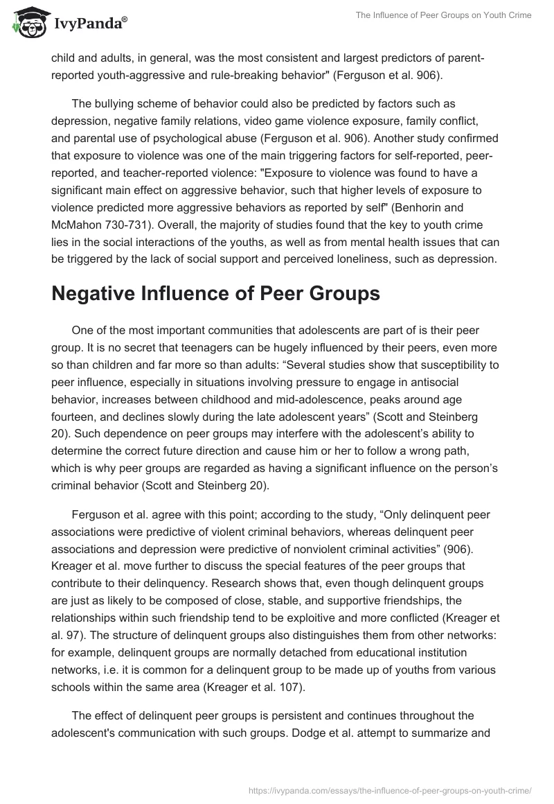 The Influence of Peer Groups on Youth Crime. Page 4