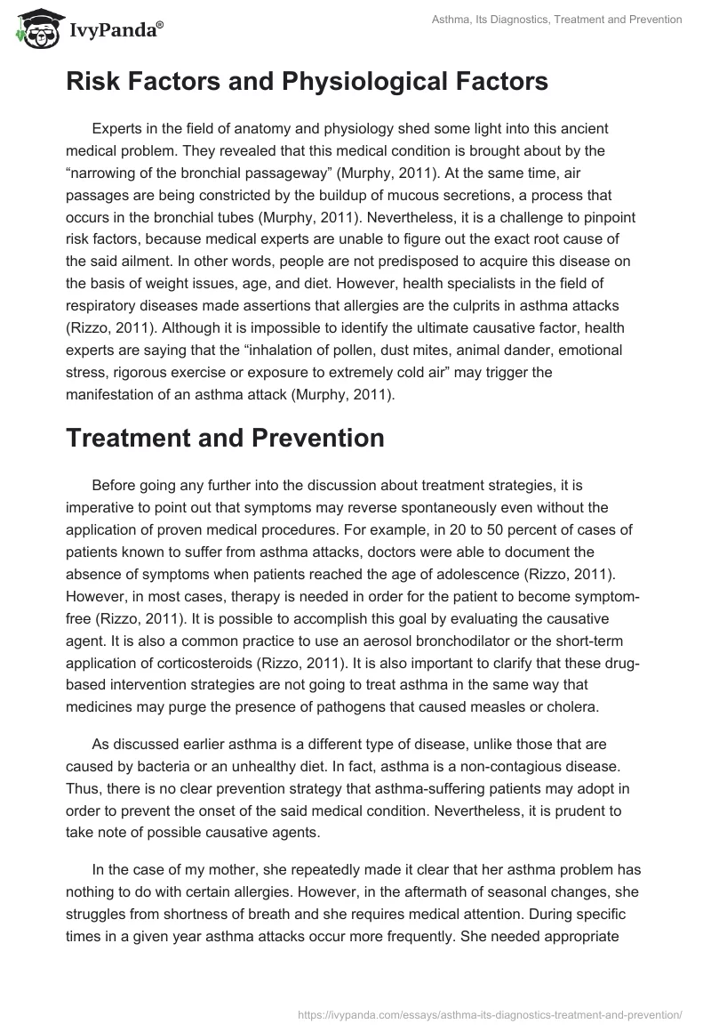 Asthma, Its Diagnostics, Treatment and Prevention. Page 2