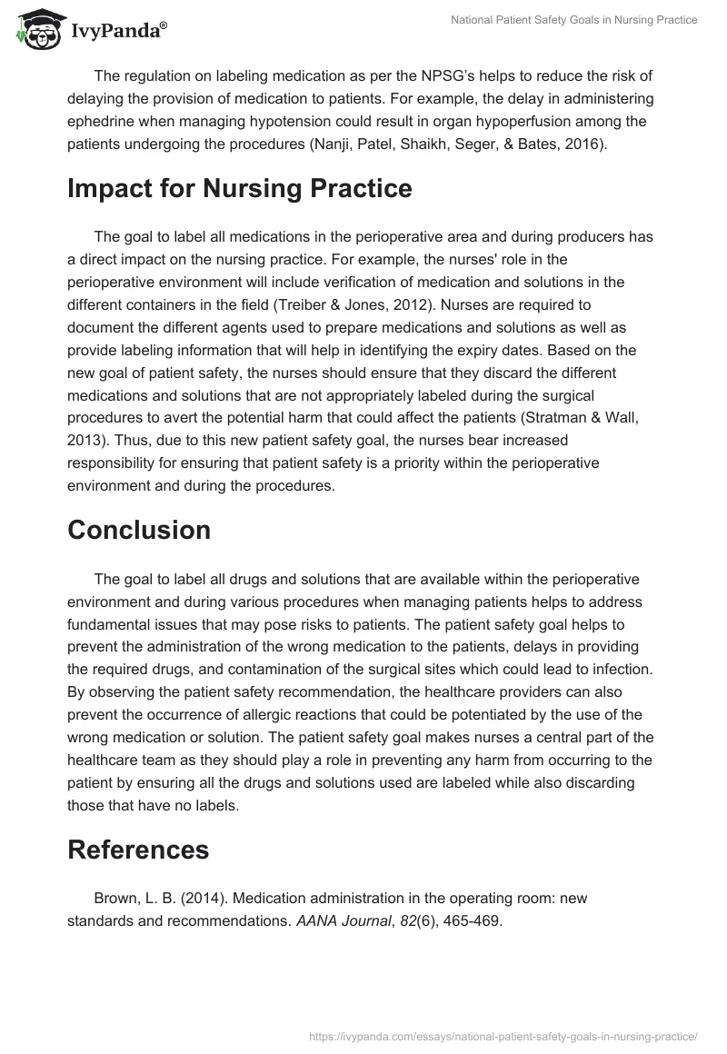 National Patient Safety Goals in Nursing Practice. Page 2