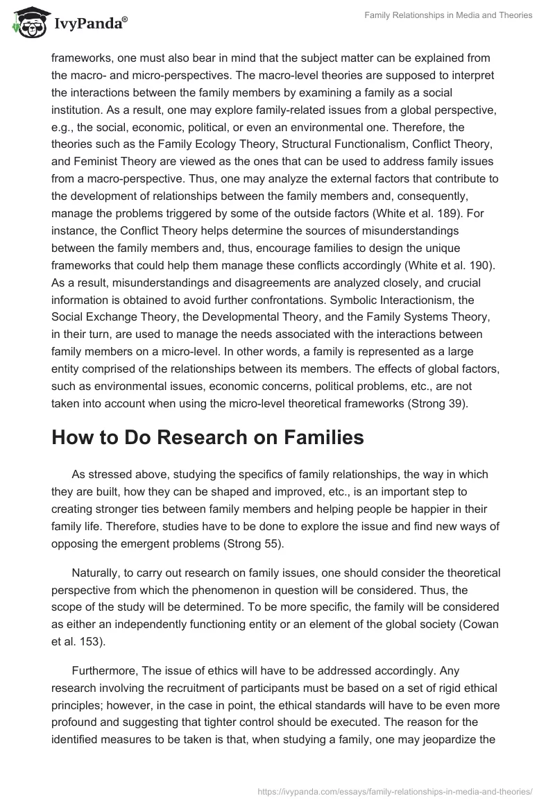 Family Relationships in Media and Theories. Page 2