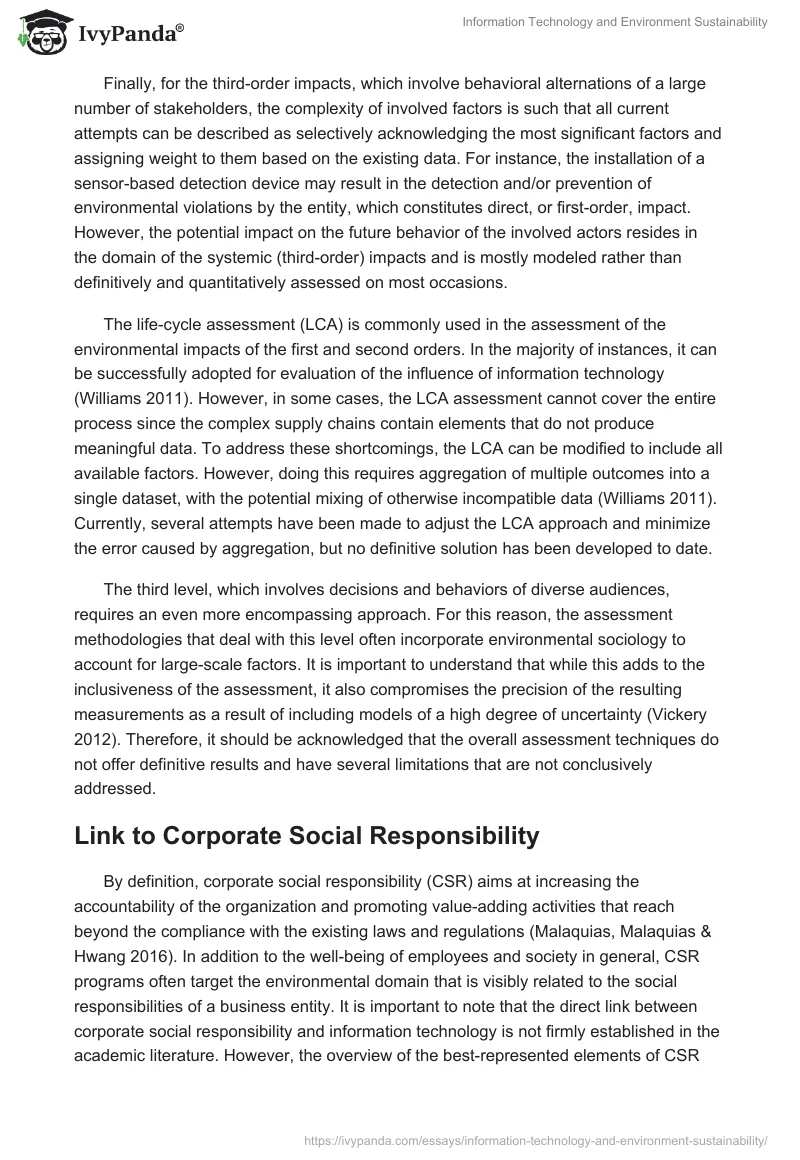 Information Technology and Environment Sustainability. Page 5