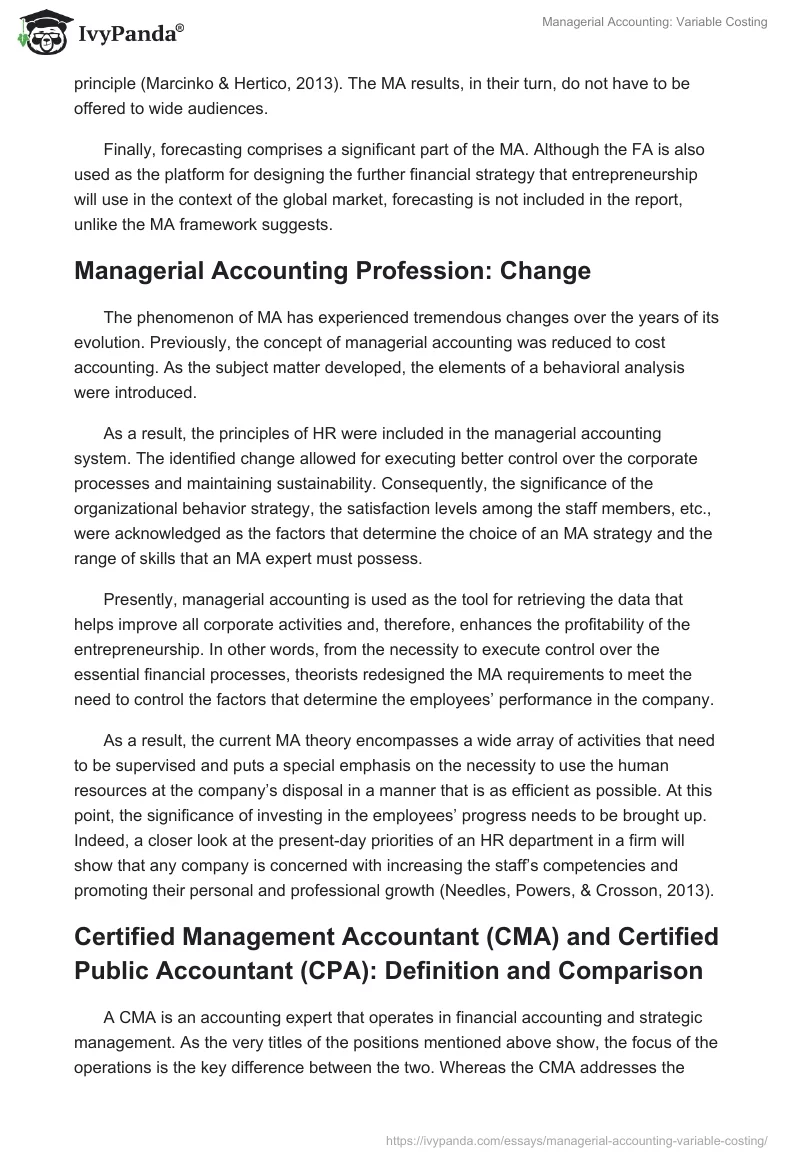 Managerial Accounting: Variable Costing. Page 2