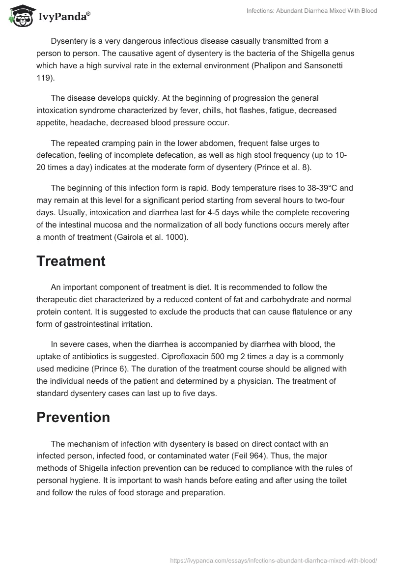 Infections: Abundant Diarrhea Mixed With Blood. Page 2