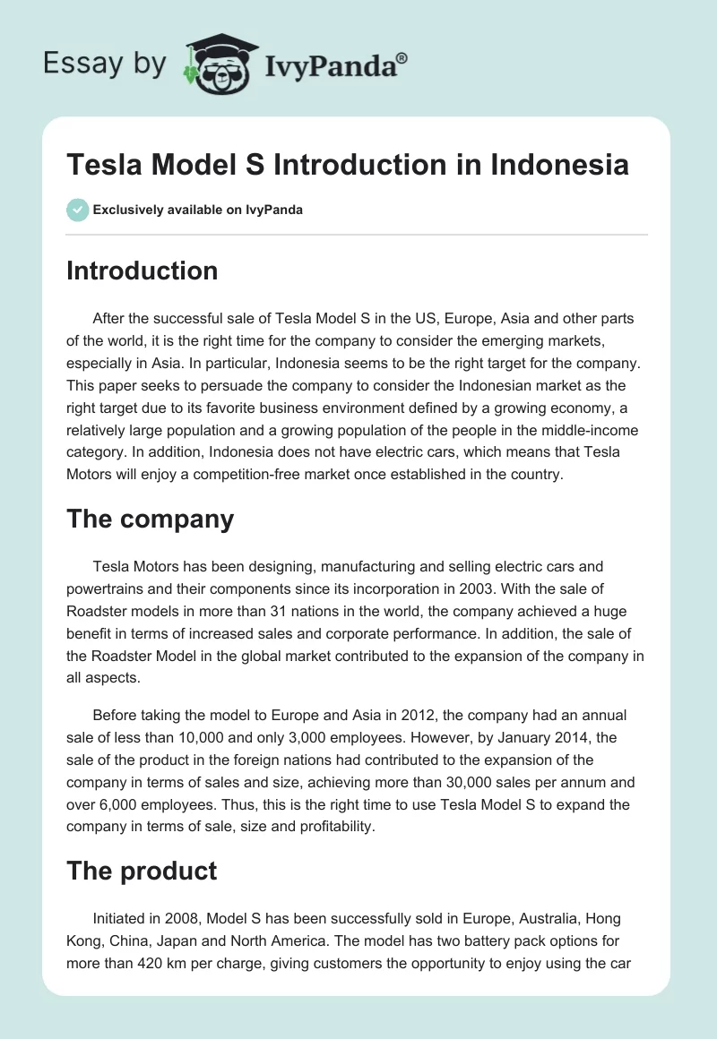 Tesla Model S Introduction in Indonesia. Page 1