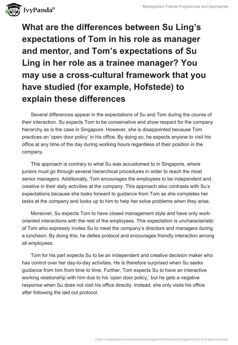 Management Trainee Programmes and Approaches. Page 2