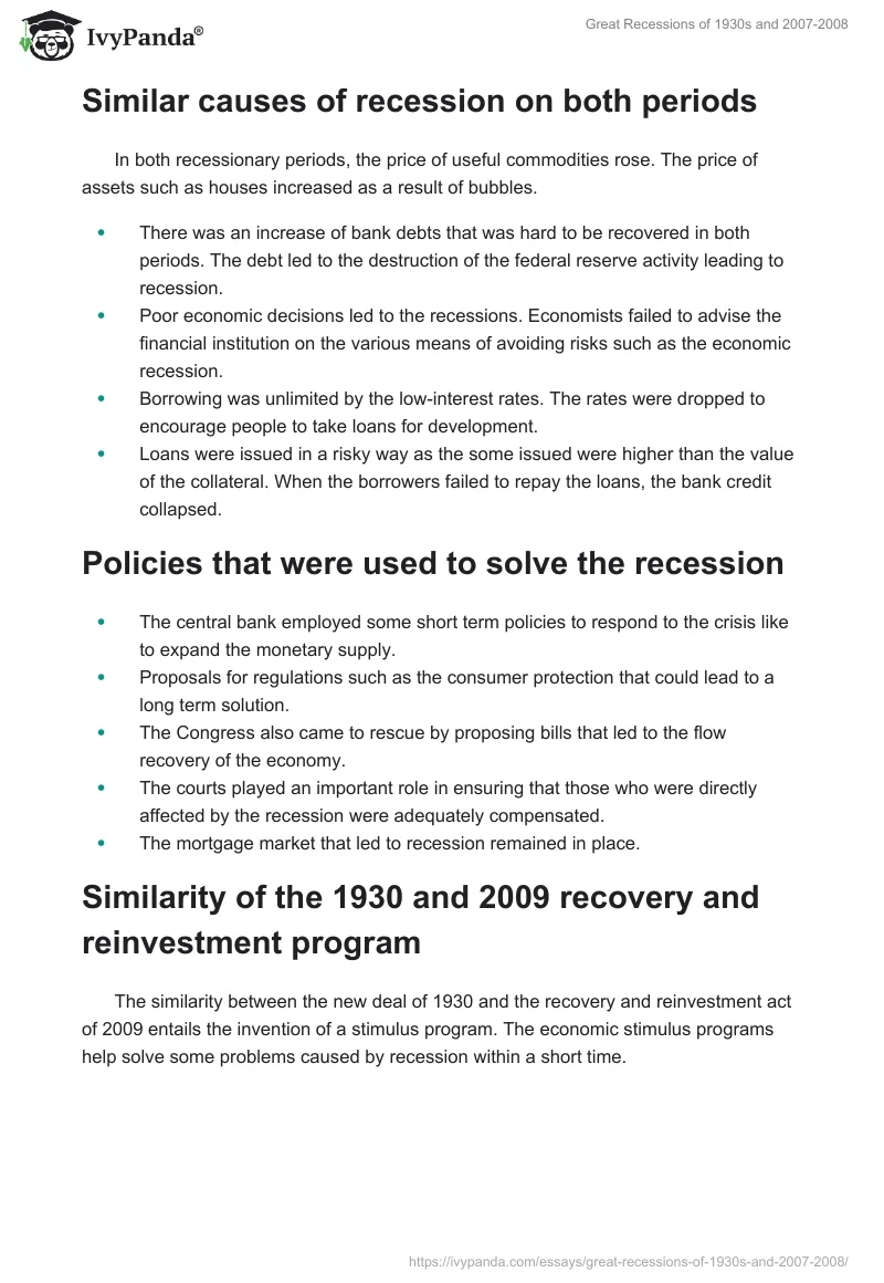 Great Recessions of 1930s and 2007-2008. Page 2