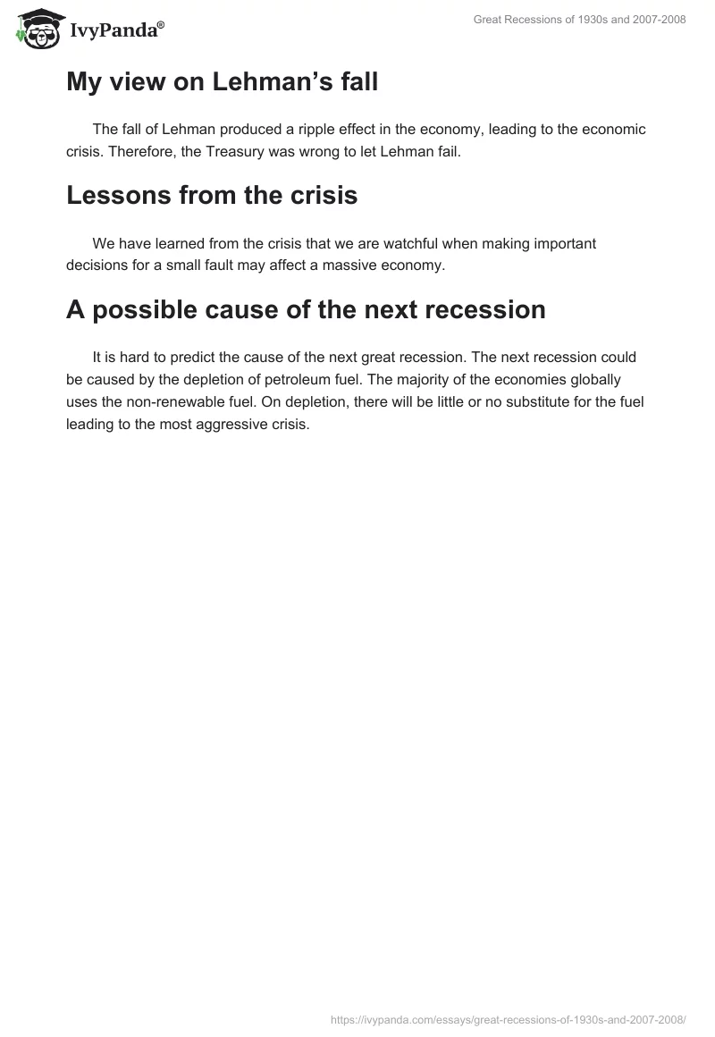 Great Recessions of 1930s and 2007-2008. Page 3