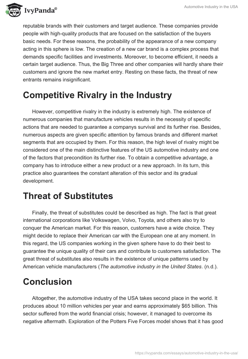 Automotive Industry in the USA. Page 5