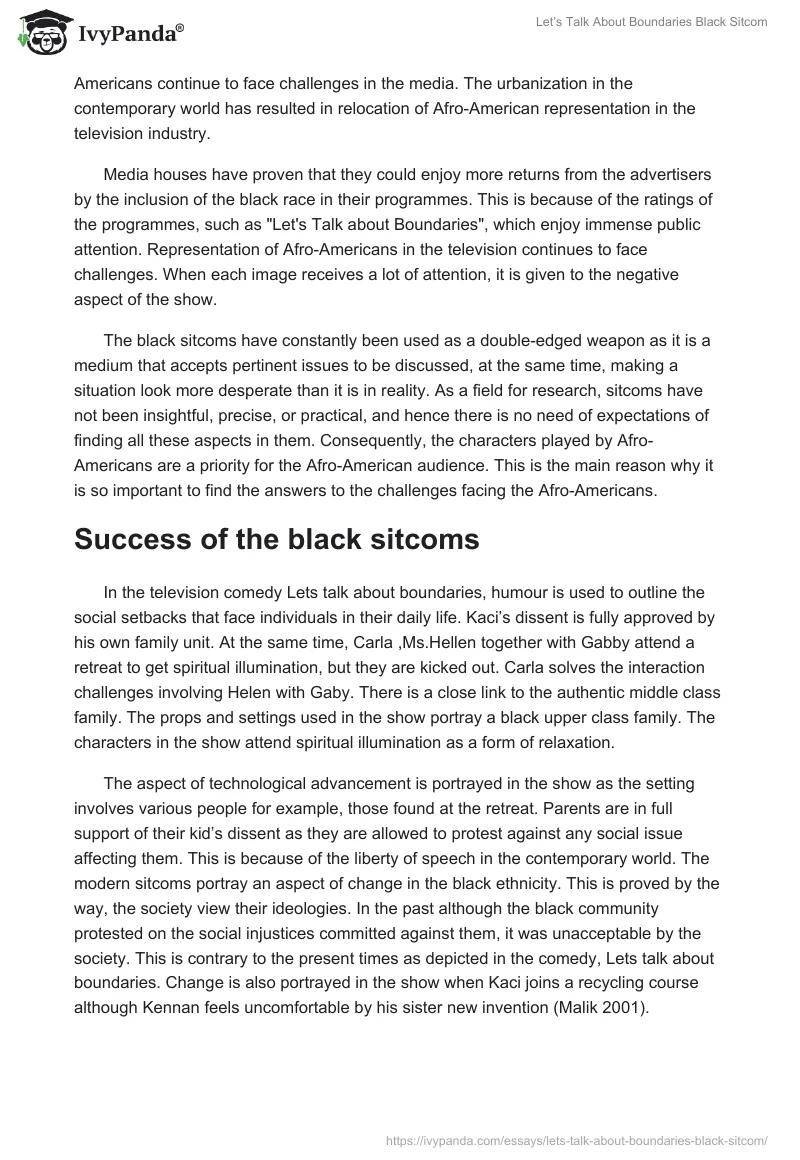 "Let’s Talk About Boundaries" Black Sitcom. Page 3