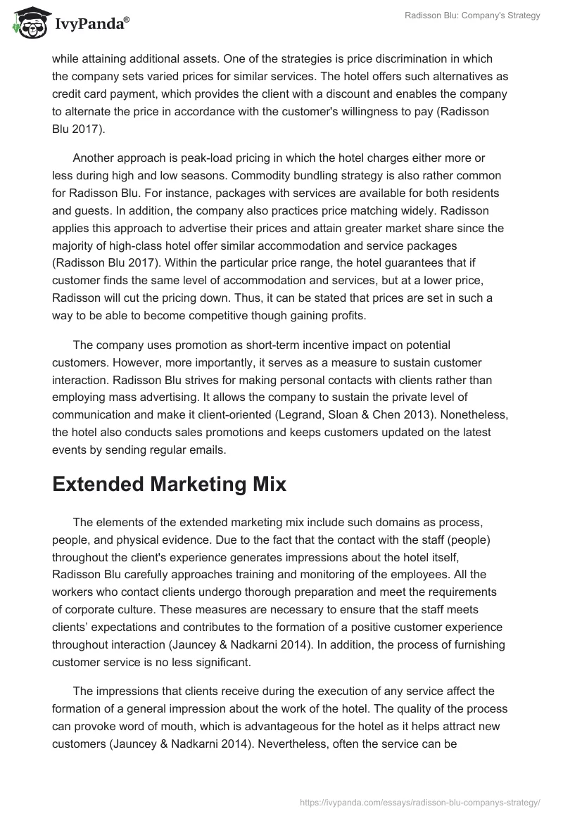 Radisson Blu: Company's Strategy. Page 3