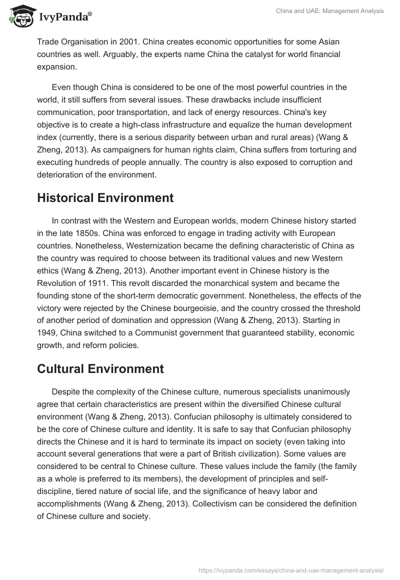 China and UAE: Management Analysis. Page 3