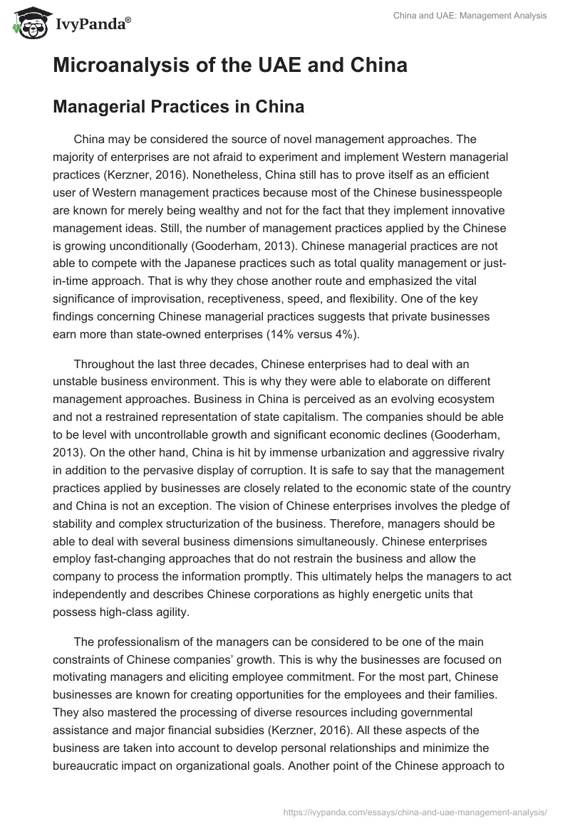 China and UAE: Management Analysis. Page 4
