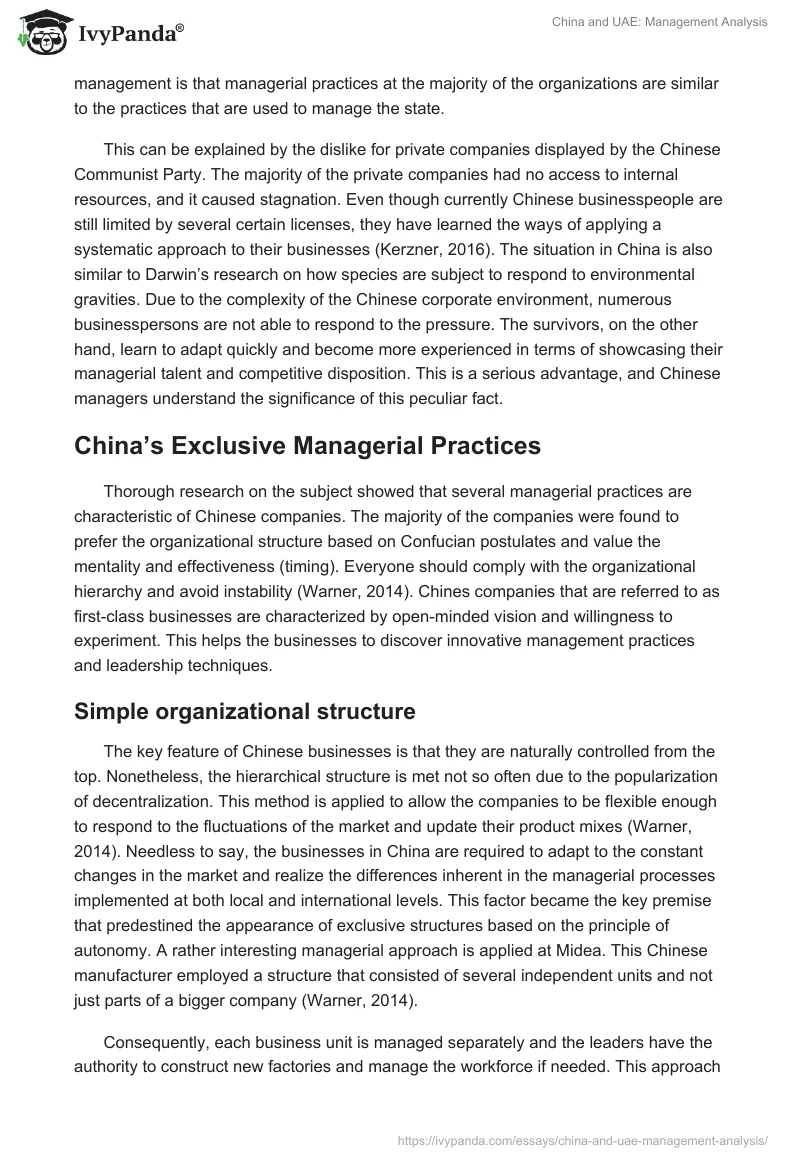 China and UAE: Management Analysis. Page 5