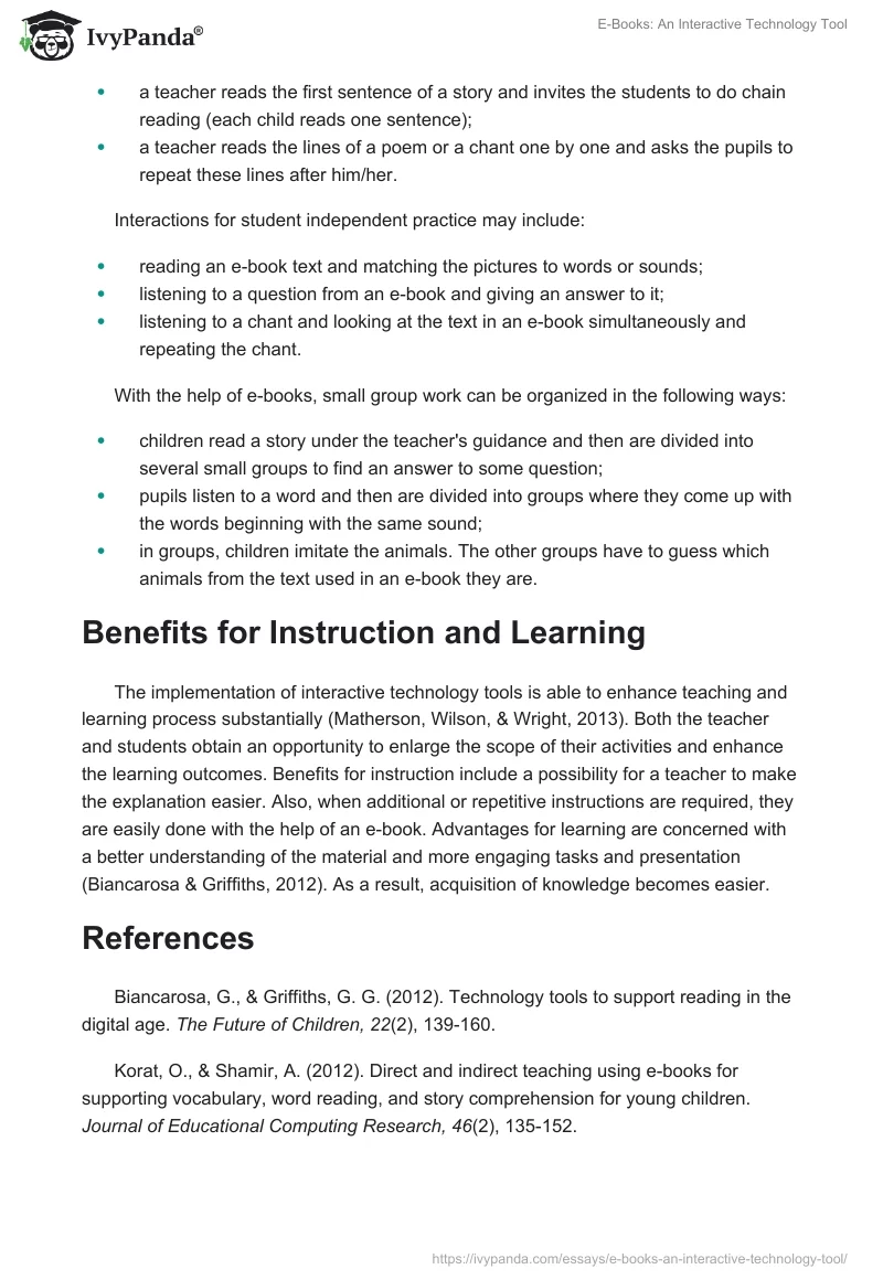 E-Books: An Interactive Technology Tool. Page 2