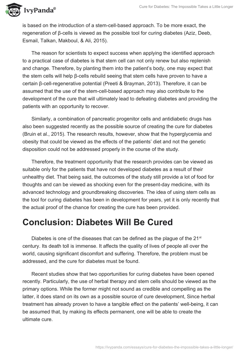 Cure for Diabetes: The Impossible Takes a Little Longer. Page 4