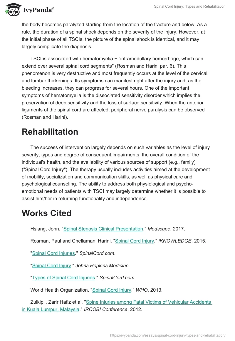Spinal Cord Injury: Types and Rehabilitation. Page 2