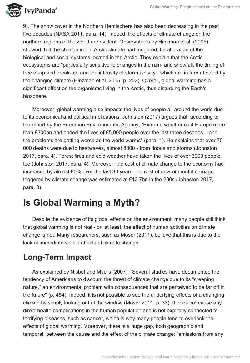 Global Warming: People Impact on the Environment. Page 3