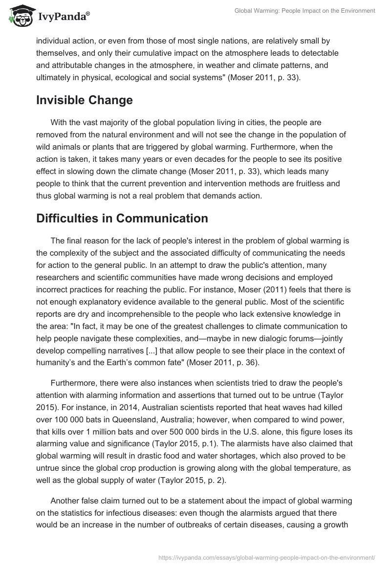 Global Warming: People Impact on the Environment. Page 4