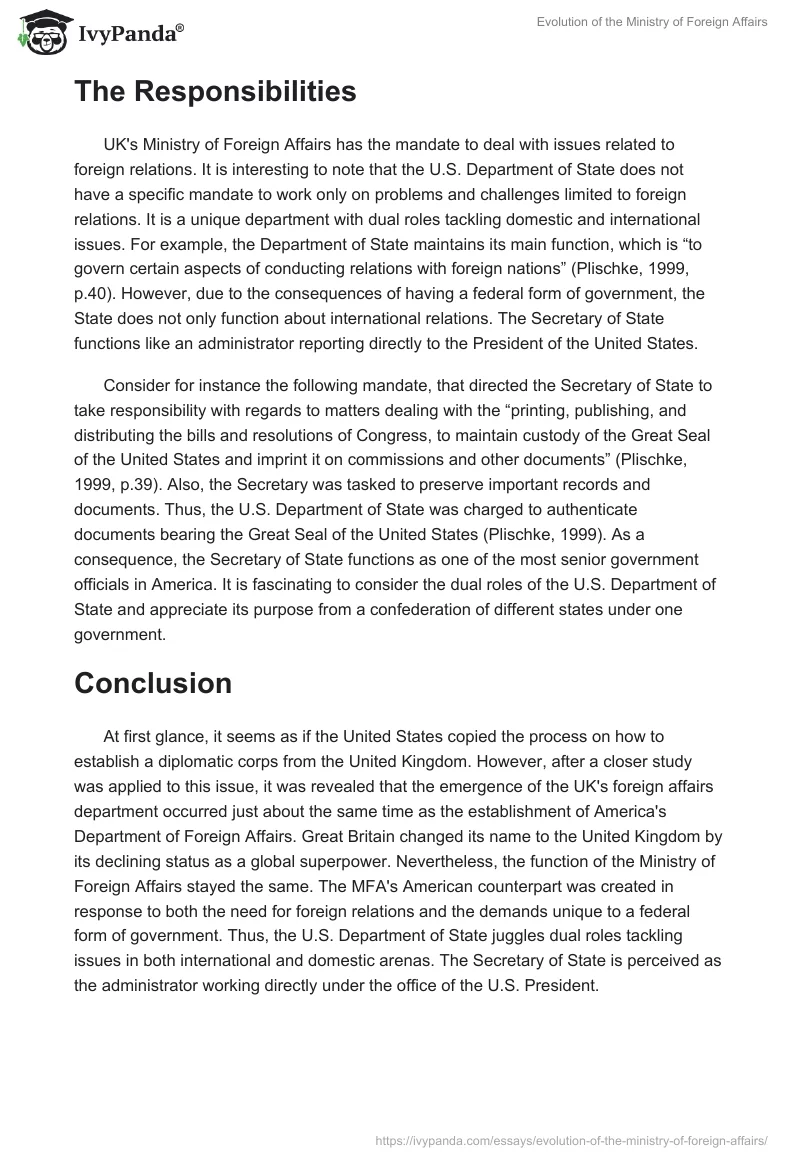 Evolution of the Ministry of Foreign Affairs. Page 3
