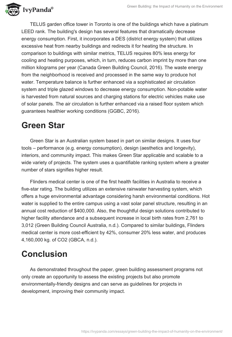 Green Building: The Impact of Humanity on the Environment. Page 4