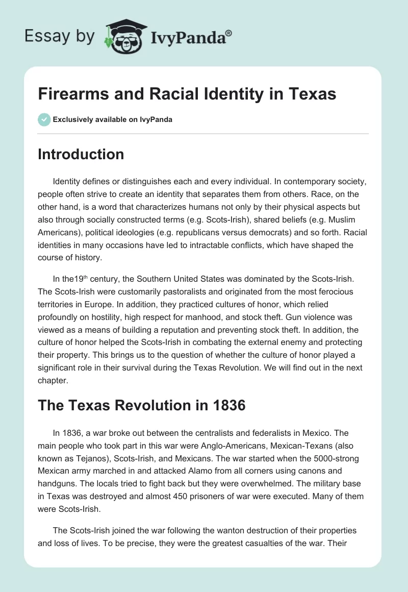 Firearms and Racial Identity in Texas. Page 1