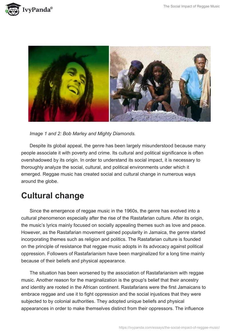 The Social Impact of Reggae Music. Page 2