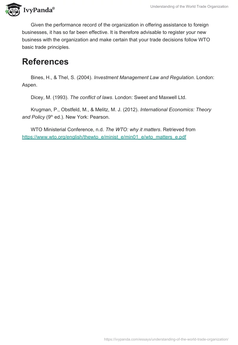 Understanding of the World Trade Organization. Page 3