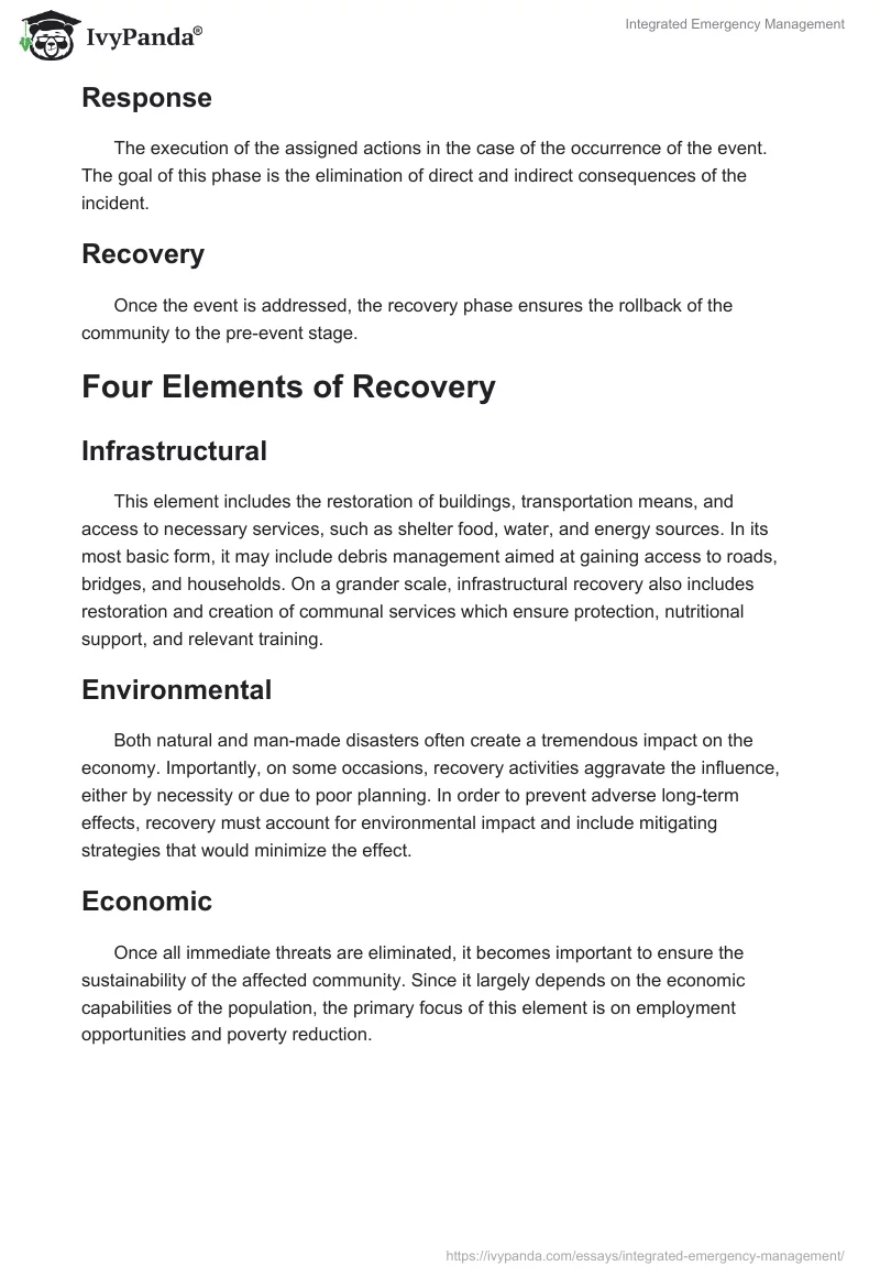 Integrated Emergency Management. Page 2