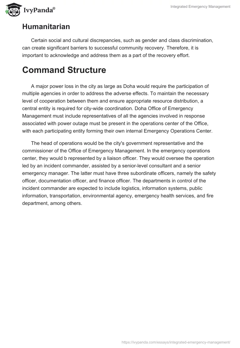 Integrated Emergency Management. Page 3