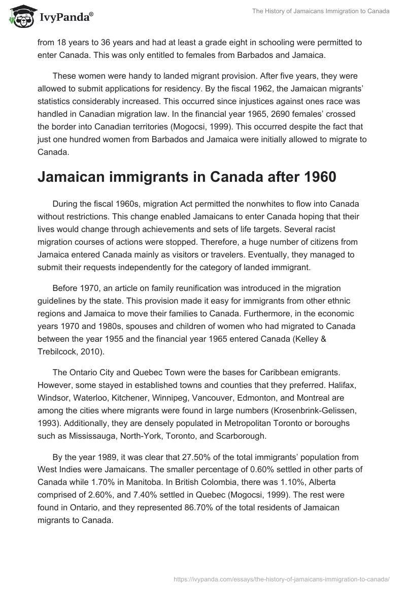 The History of Jamaicans Immigration to Canada. Page 3