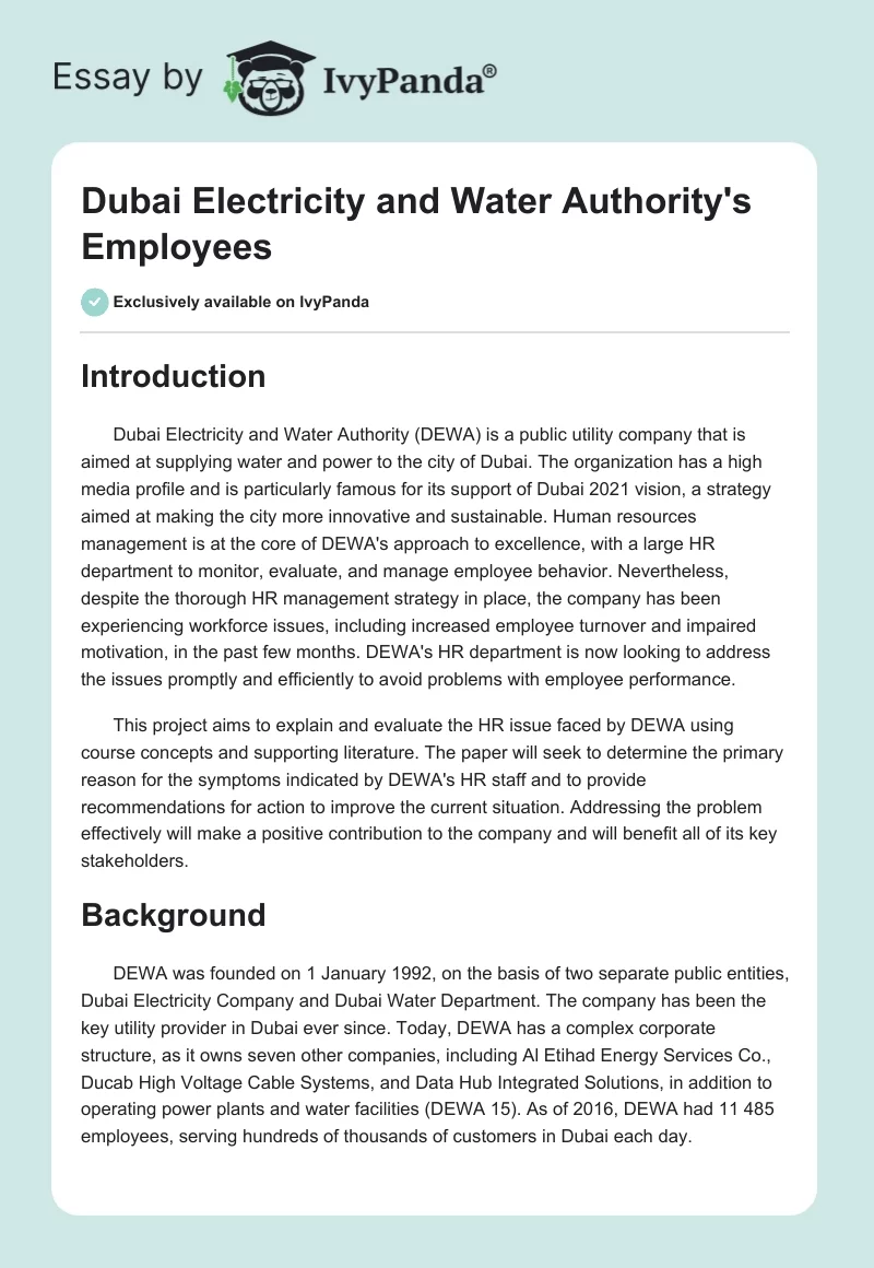 Dubai Electricity and Water Authority's Employees. Page 1