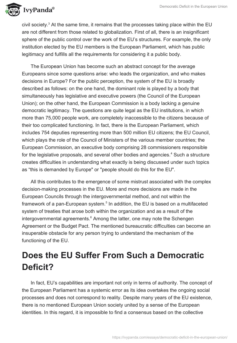 Democratic Deficit in the European Union. Page 2