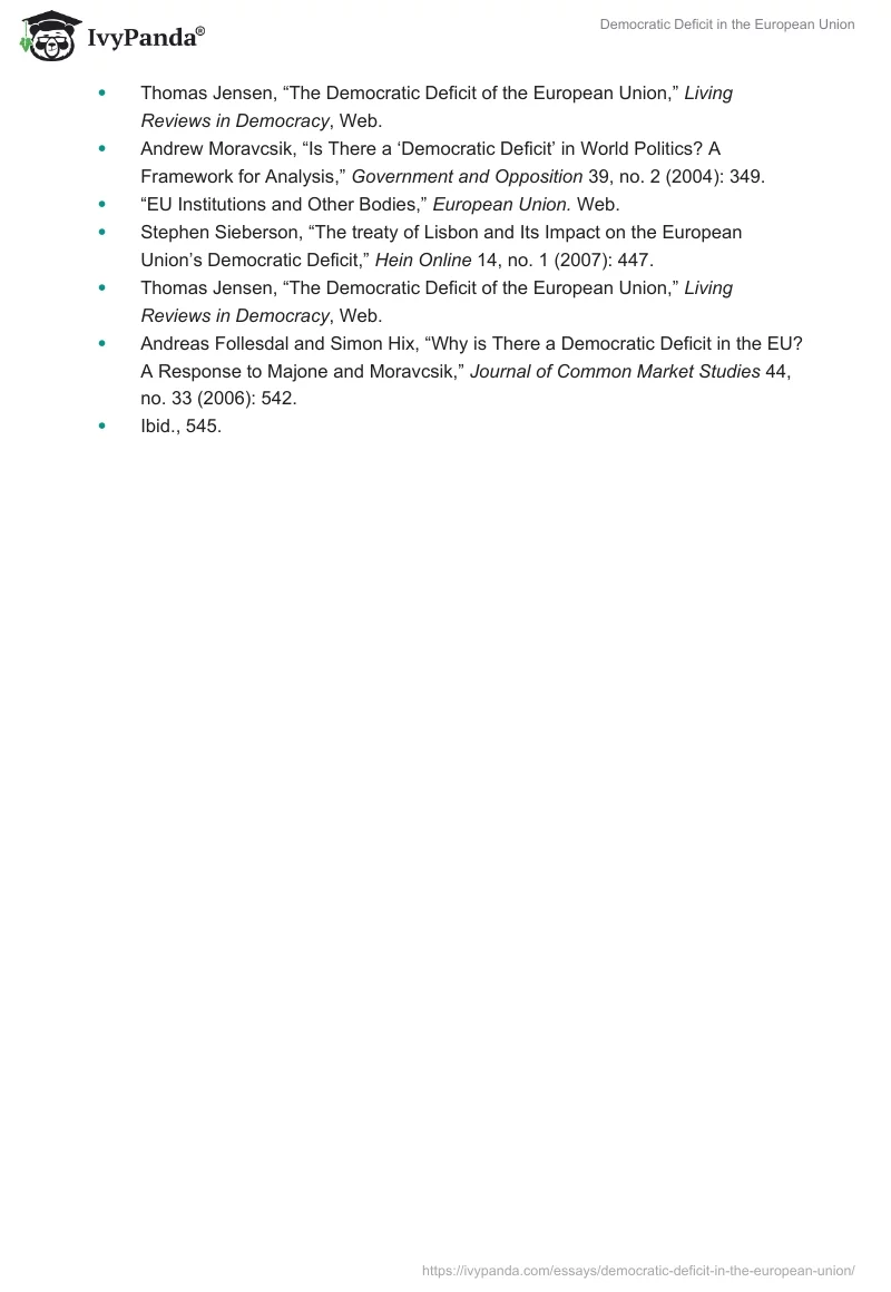 Democratic Deficit in the European Union. Page 5