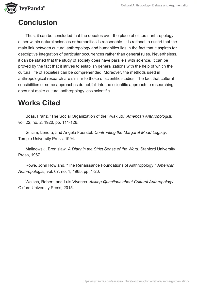 Cultural Anthropology: Debate and Argumentation. Page 5