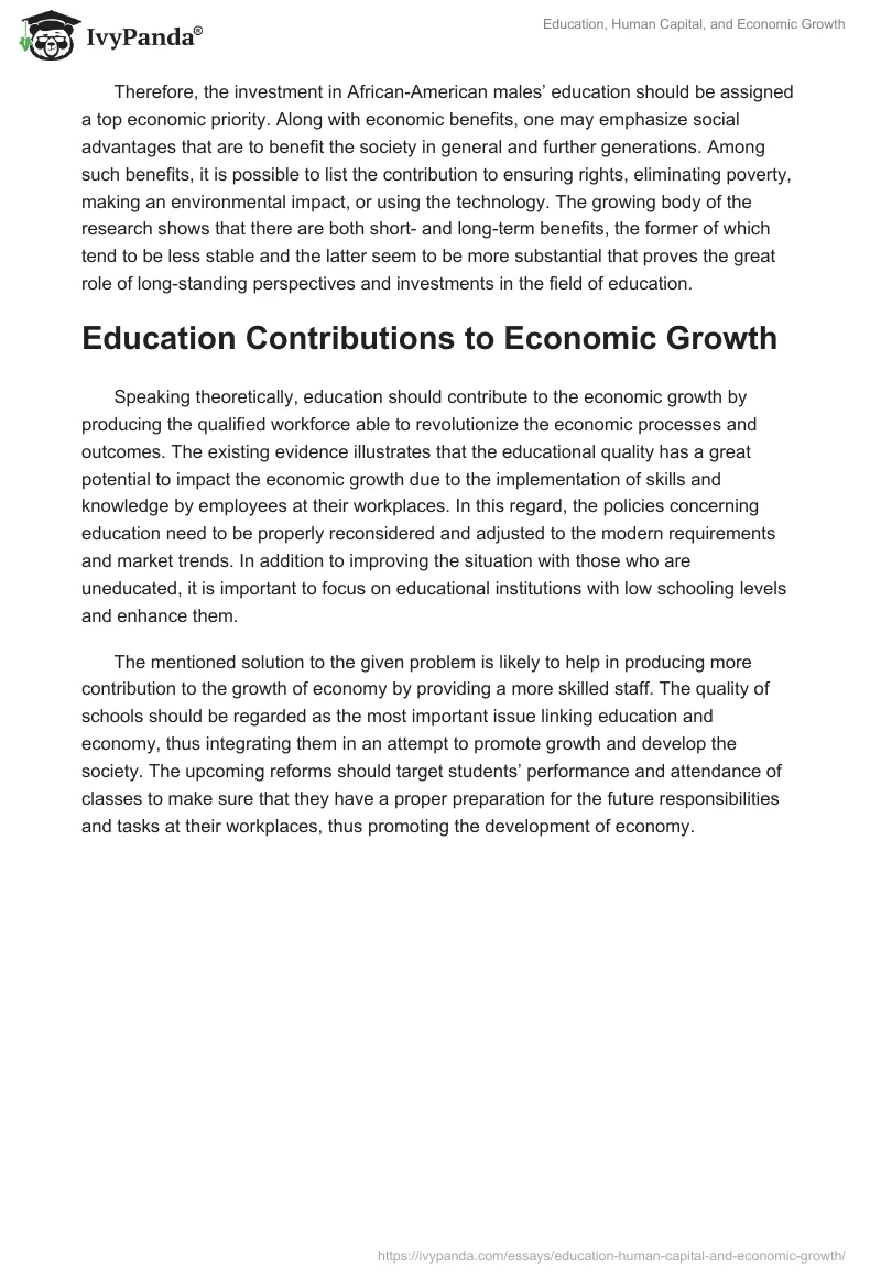 Education, Human Capital, and Economic Growth. Page 2