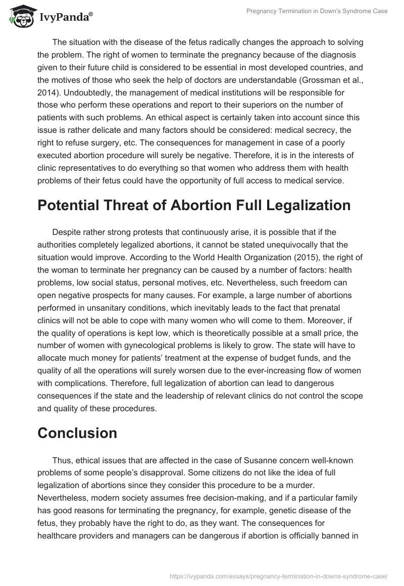 Pregnancy Termination in Down’s Syndrome Case. Page 4