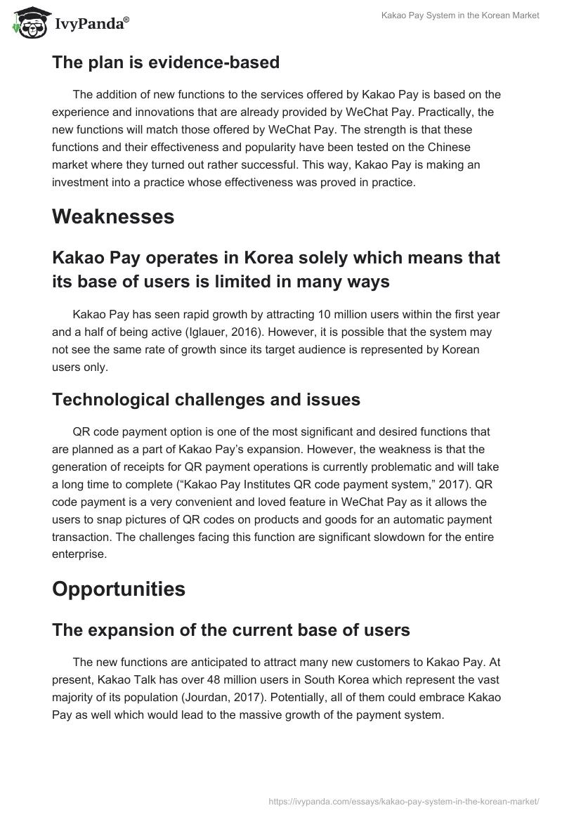 Kakao Pay System in the Korean Market. Page 2