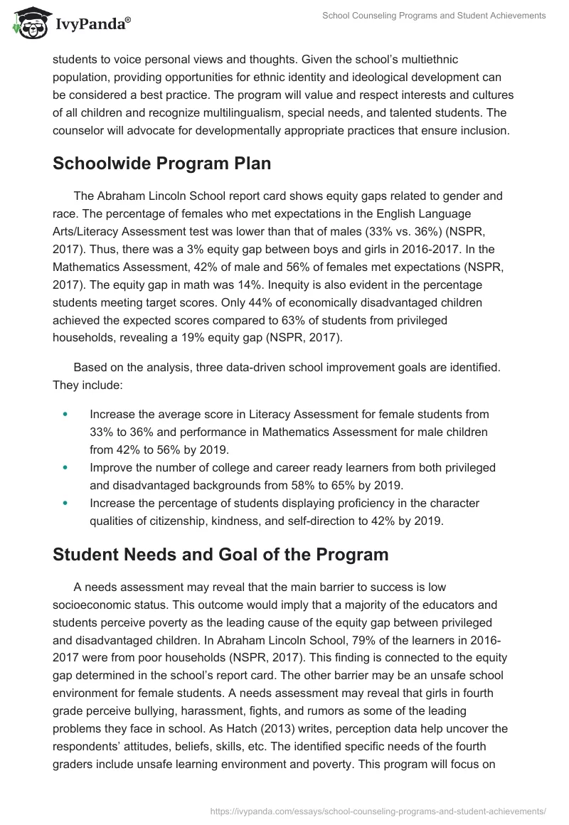 School Counseling Programs and Student Achievements. Page 3