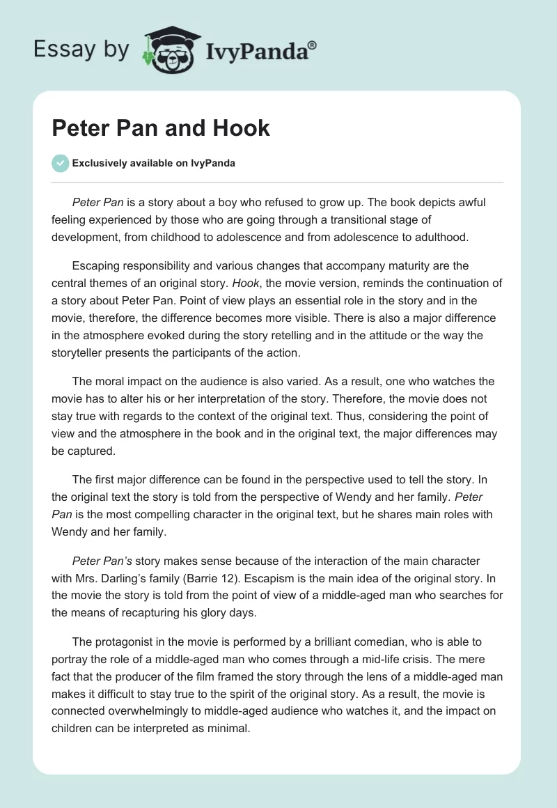 Peter Pan and Hook. Page 1