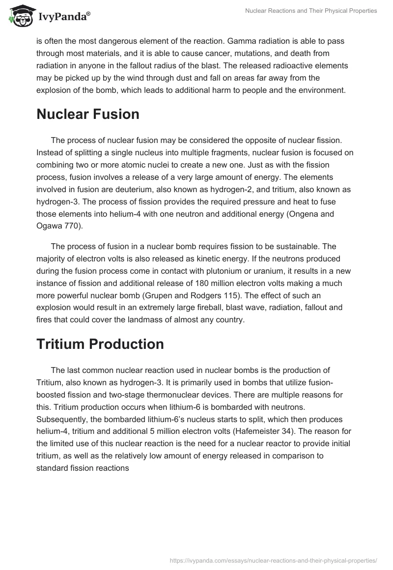 Nuclear Reactions and Their Physical Properties. Page 2