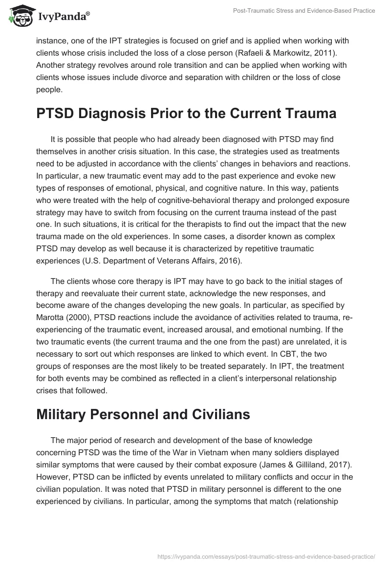 Post-Traumatic Stress and Evidence-Based Practice. Page 2