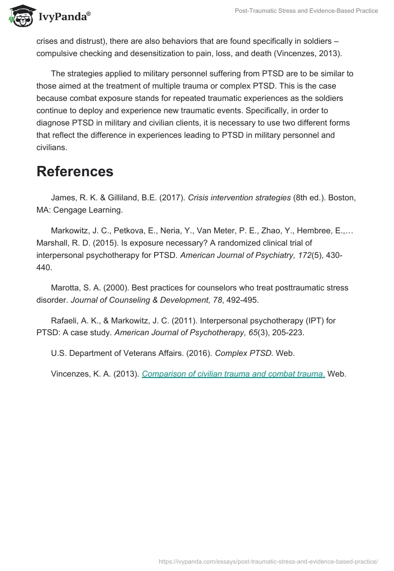 Post-Traumatic Stress and Evidence-Based Practice. Page 3