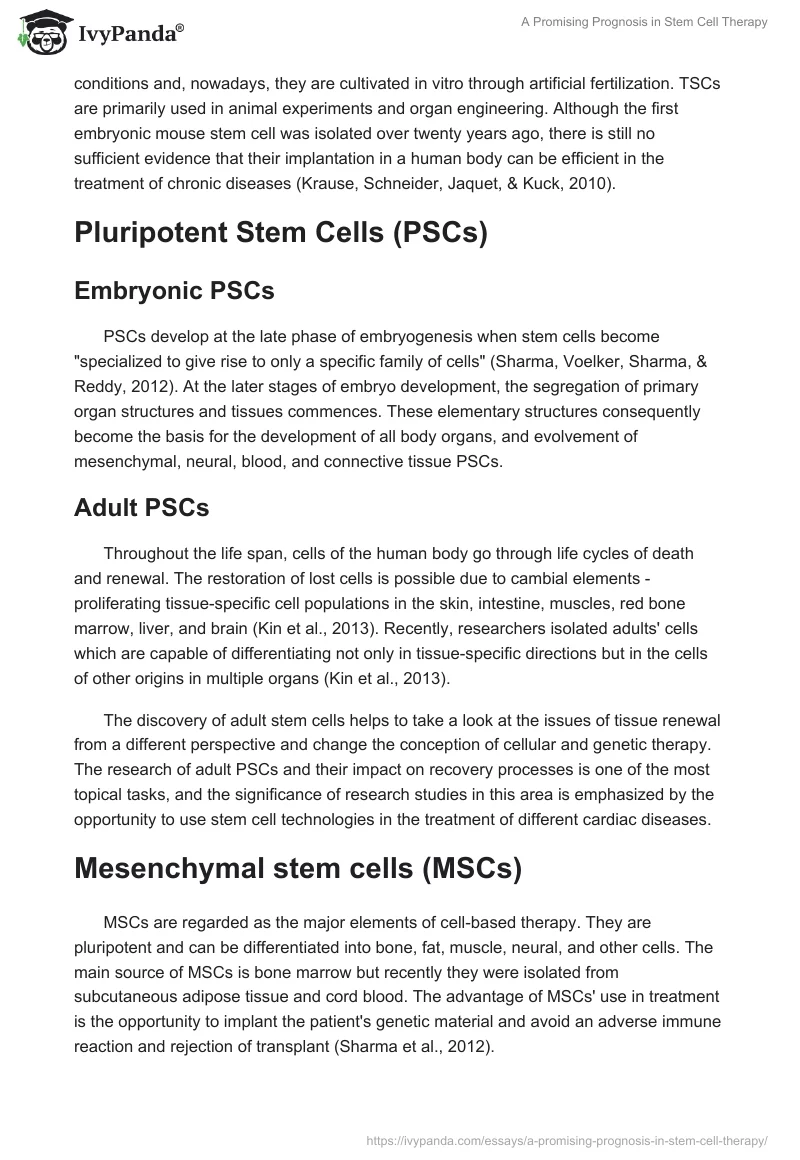 A Promising Prognosis in Stem Cell Therapy. Page 2