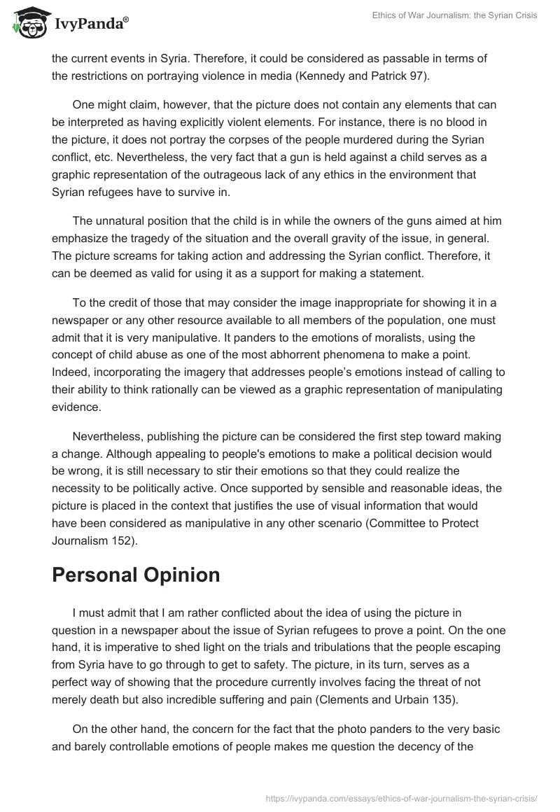 Ethics of War Journalism: the Syrian Crisis. Page 2