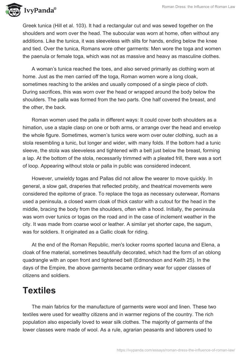 Roman Dress: the Influence of Roman Law. Page 2