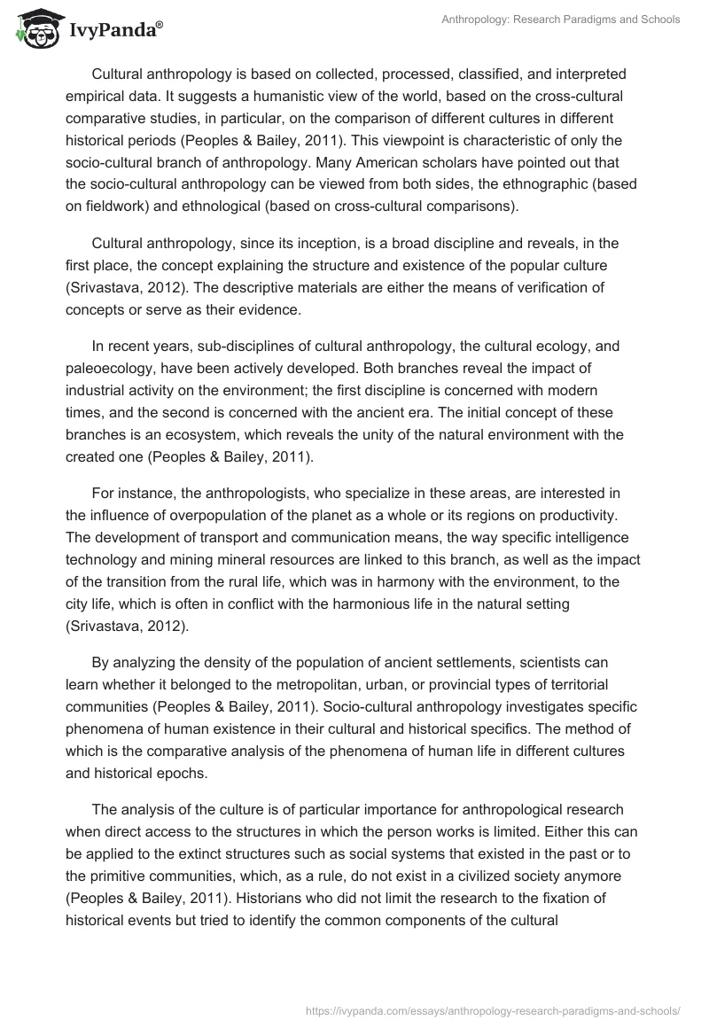 Anthropology: Research Paradigms and Schools. Page 3