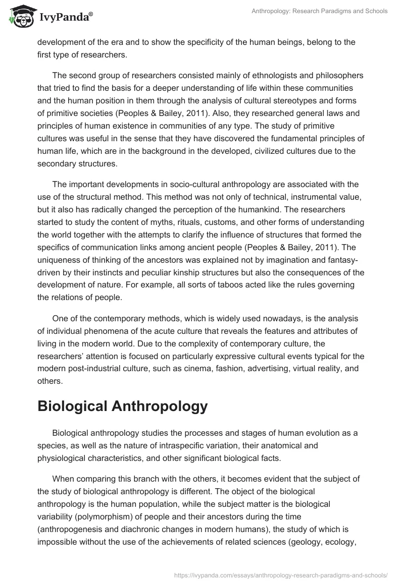 Anthropology: Research Paradigms and Schools. Page 4