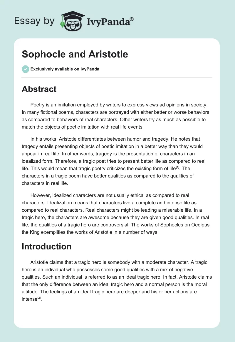 Sophocle and Aristotle. Page 1