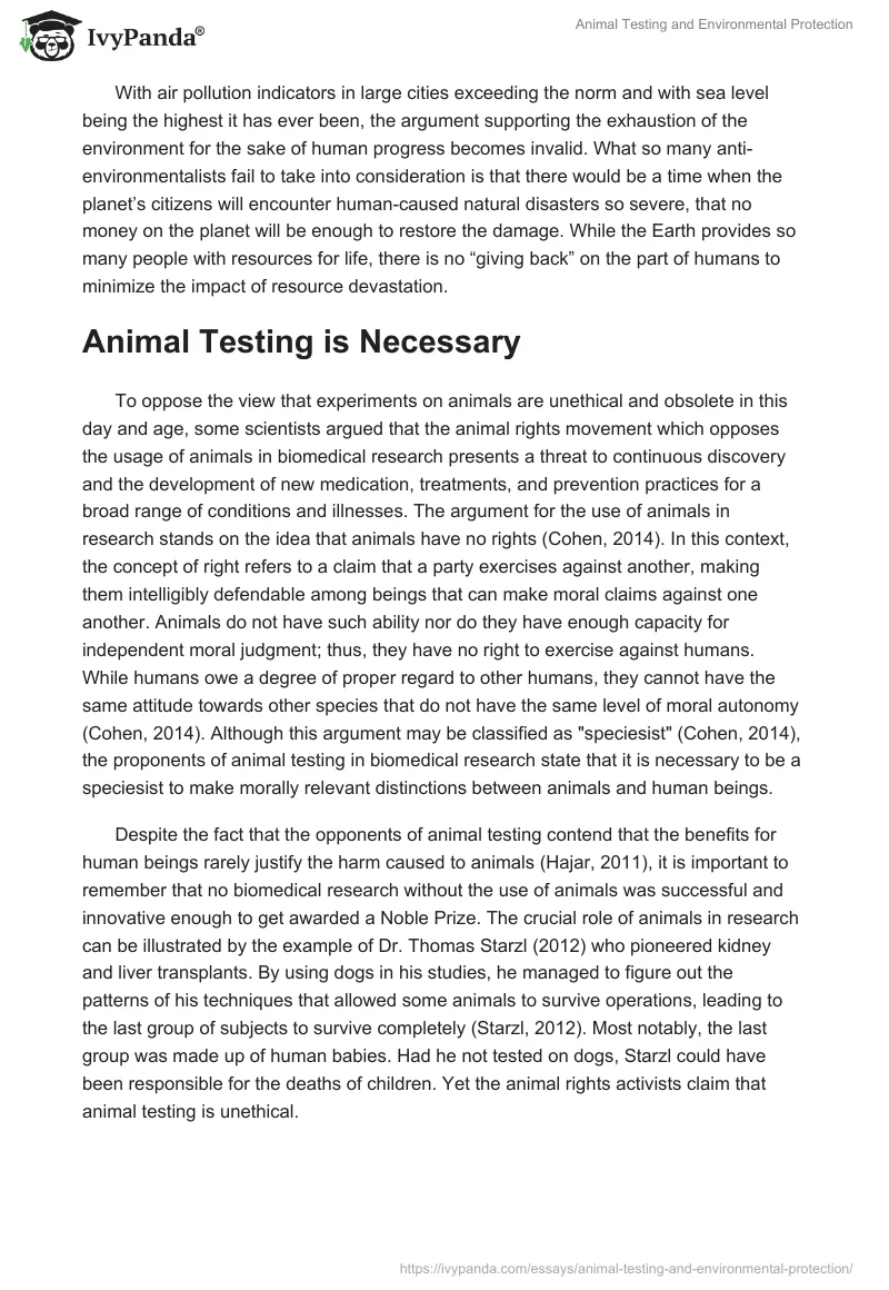 Animal Testing and Environmental Protection. Page 3