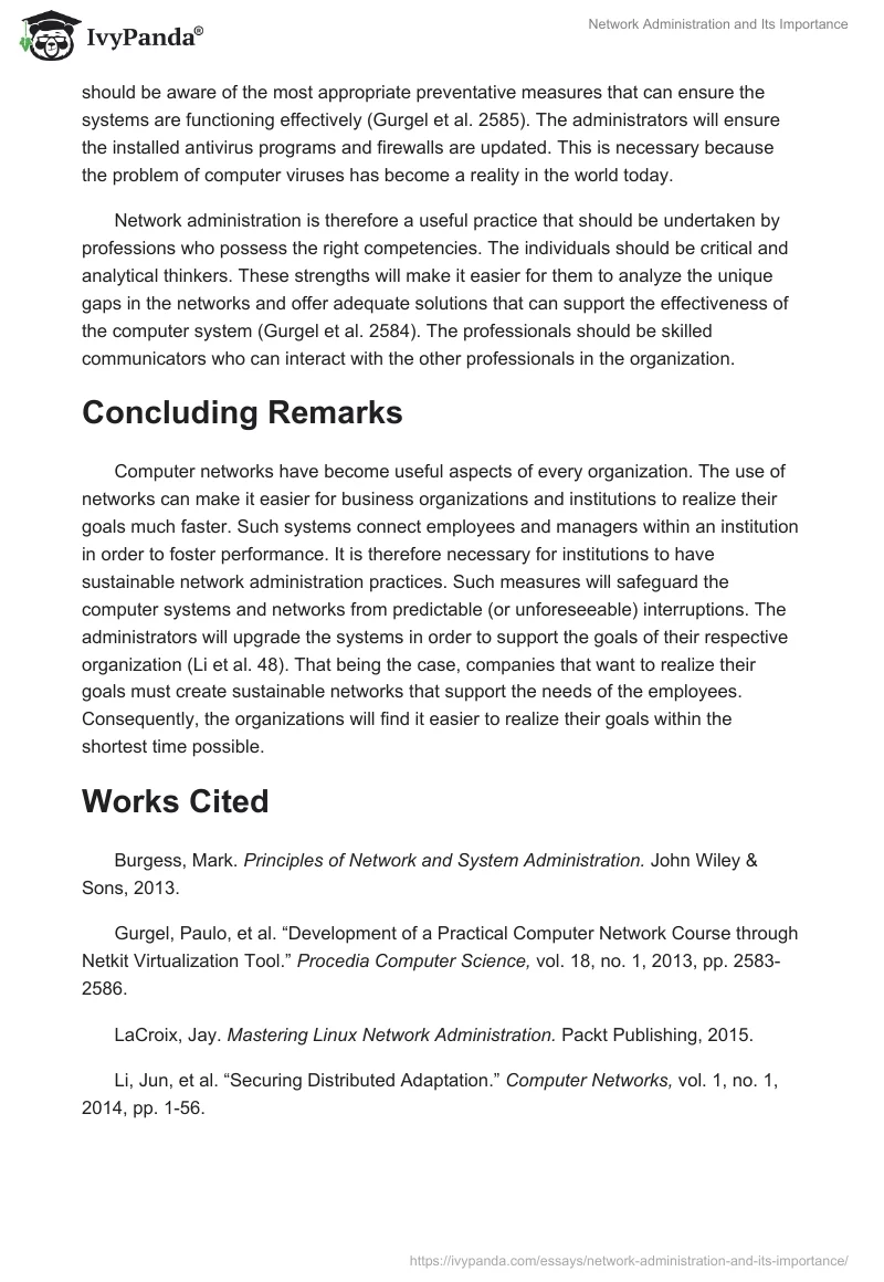 Network Administration and Its Importance. Page 4